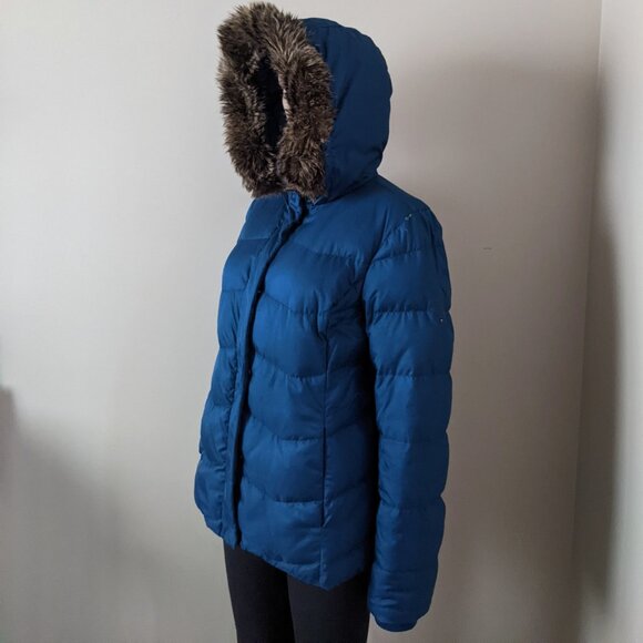 Tommy Hilfiger down puffer winter blue jacket coat, women's large - Picture 1 of 8